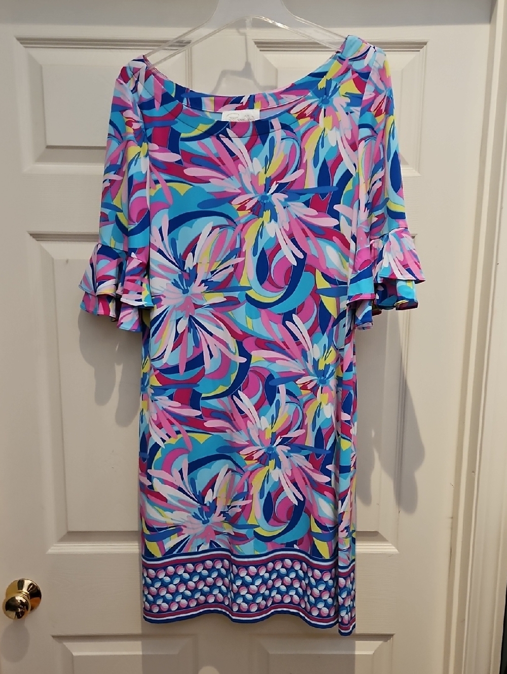 Pappagallo Multicolor Floral Midi Dress in Blue & Pink